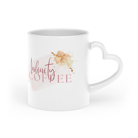Heart-Shaped Romantic Watercolor "Infinity Coffee" Quote Gift Mug (11 oz)