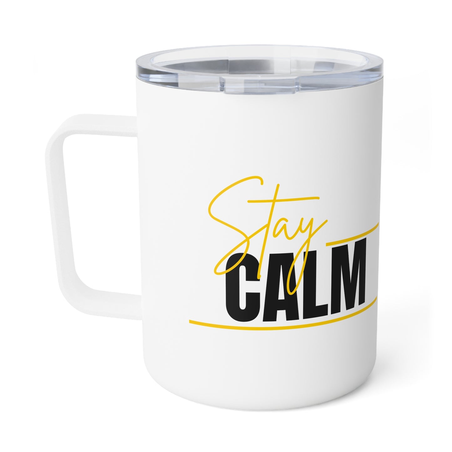 Stay Calm Travel Tumbler with Lid - Insulated Coffee Mug (10 oz.)
