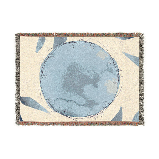 Woven Earth Moon Globe Throw Blanket