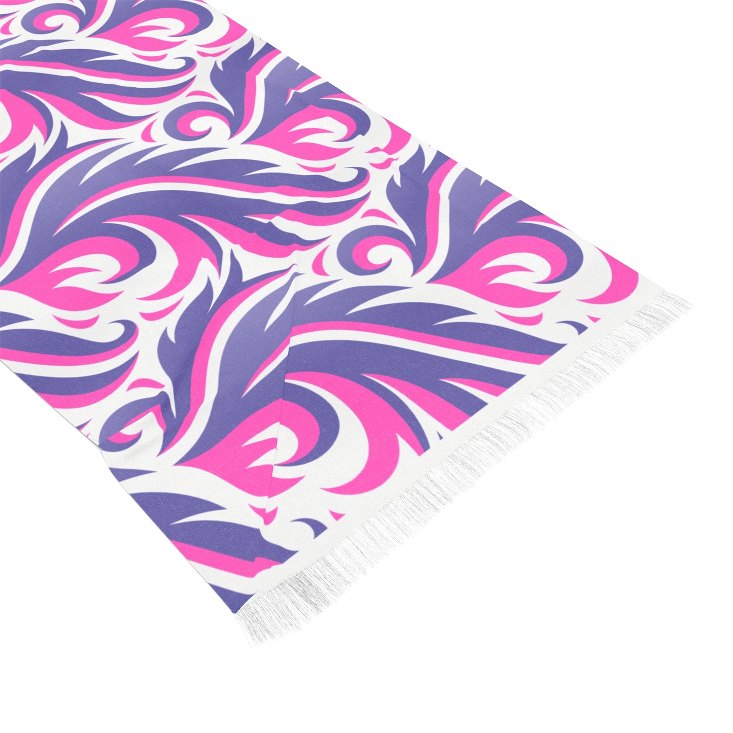Floral Swirl Pink & Lavender Abstract Pattern Scarf