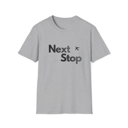 Next Stop Minimal Plane Black Graphic Tee for Travelers