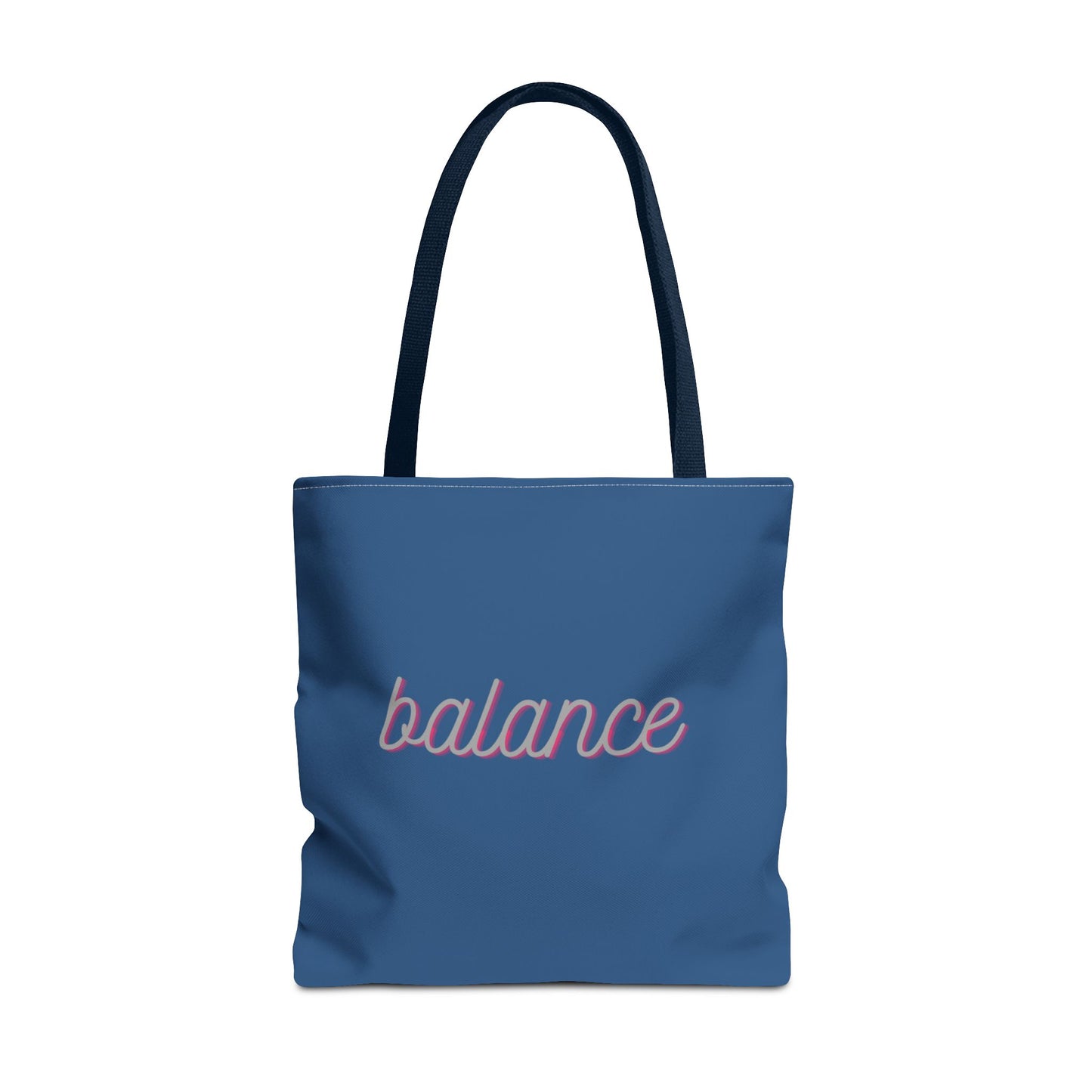 Blue Script ‘balance’ Canvas Tote for Everyday Mindfulness