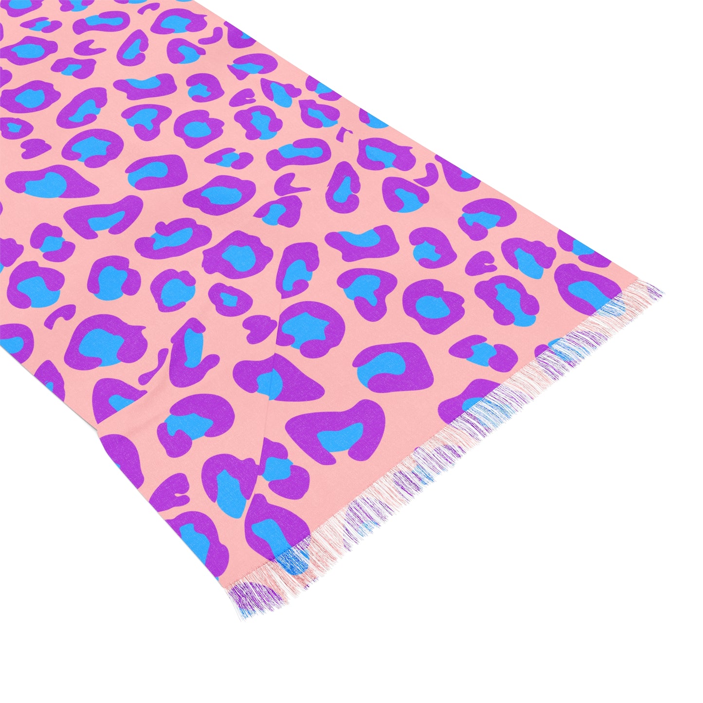 Pastel Leopard Lightweight Scarf — Pink & Blue Animal Print Fashion Scarf