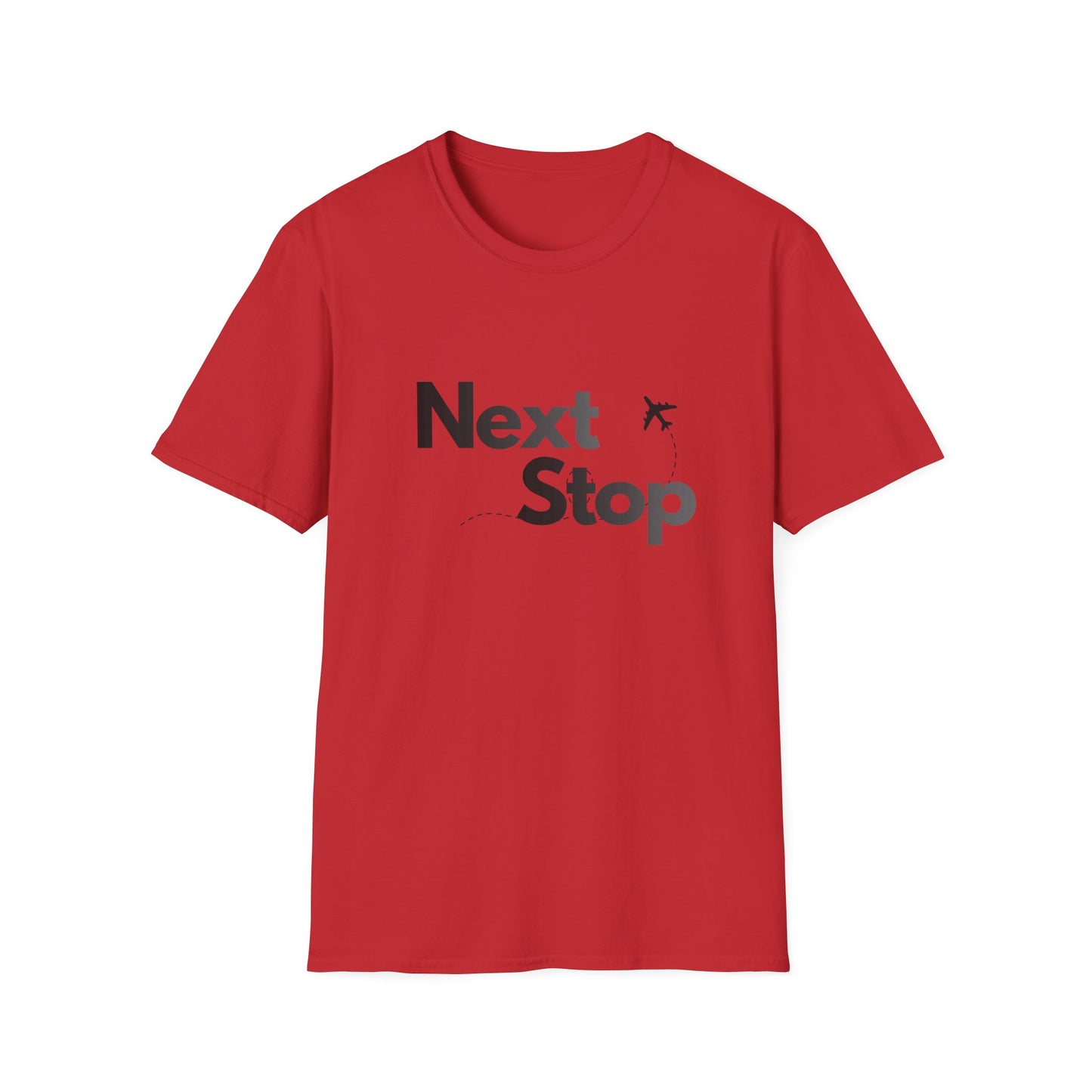 Next Stop Minimal Plane Black Graphic Tee for Travelers