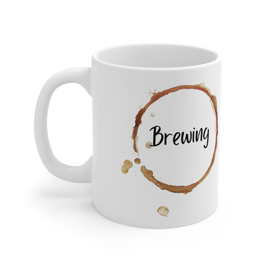 Brewing Coffee Ring Mug - Ceramic (11oz & 15oz)