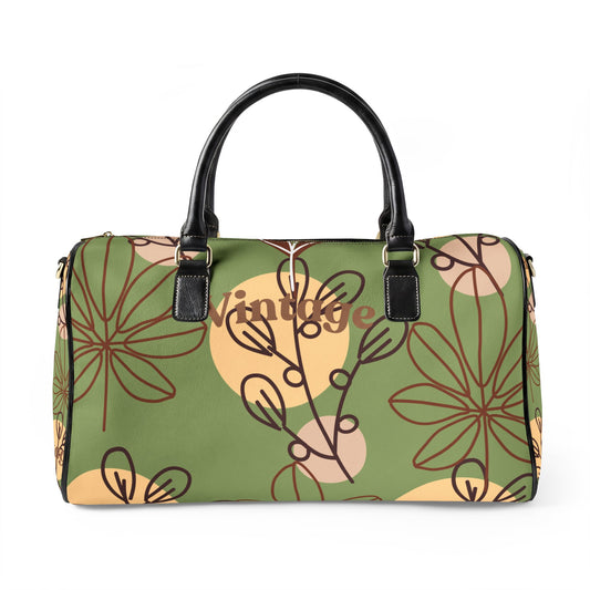 Olive Green Weekender Duffle Leather Travel Bag