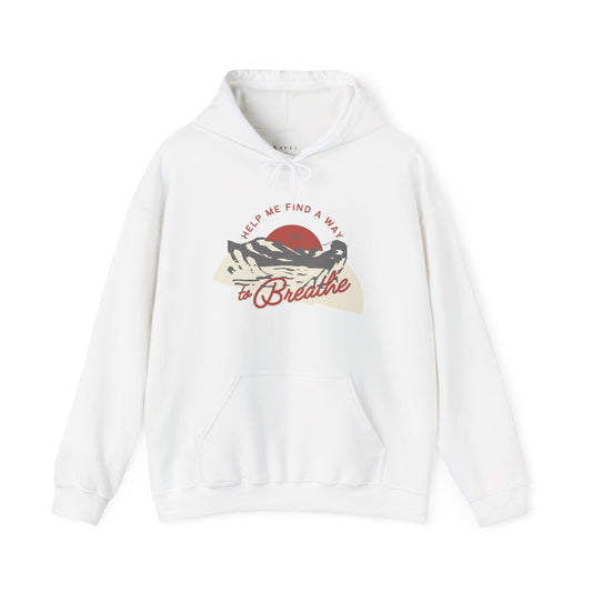 Help me find a Way to Breathe Hoodie — Relaxing Nature Graphic Pullover
