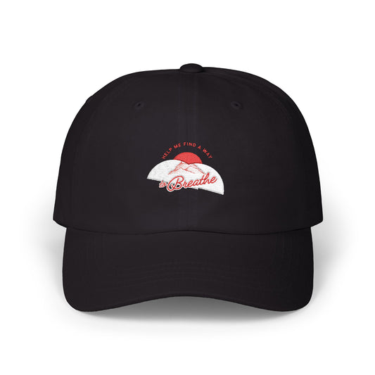 'Help me find a way to Breathe' Sunset Embroidered Baseball Hat