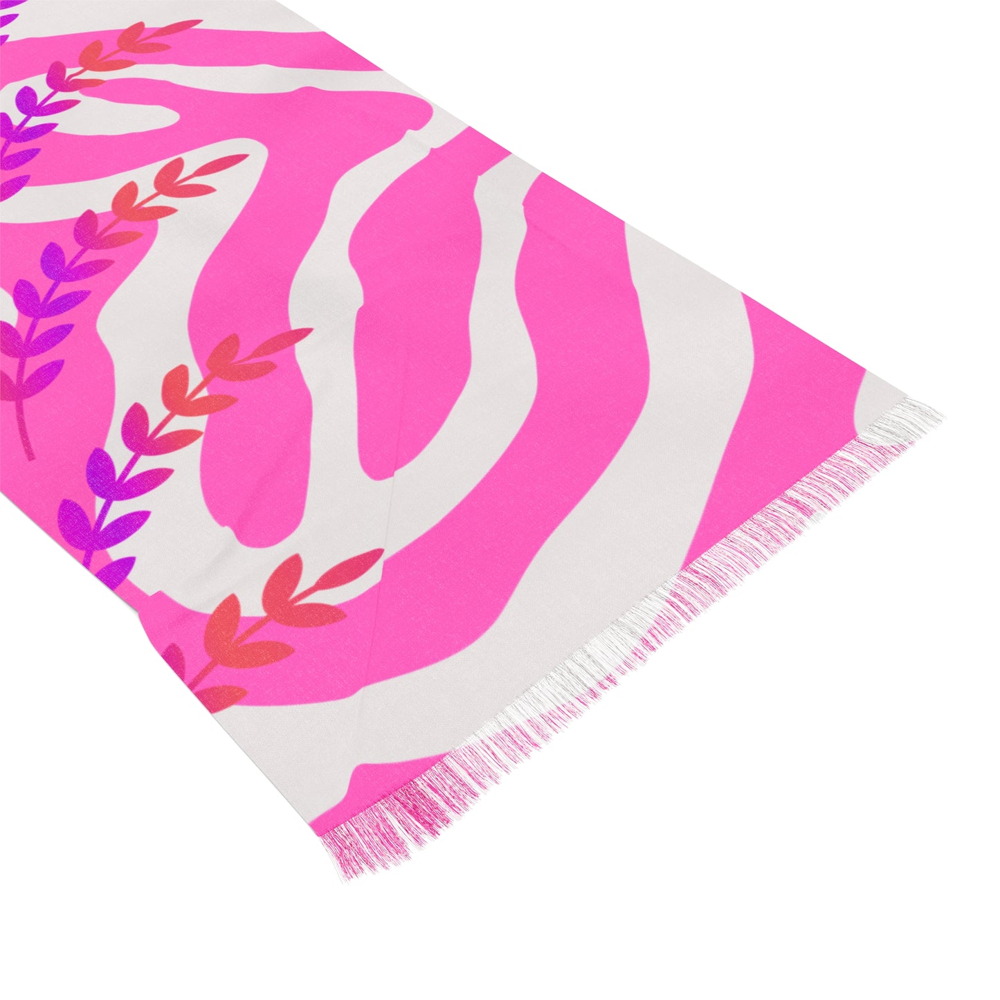 Pink Scarf with Lavender Vine — Lightweight Fashion Scarf