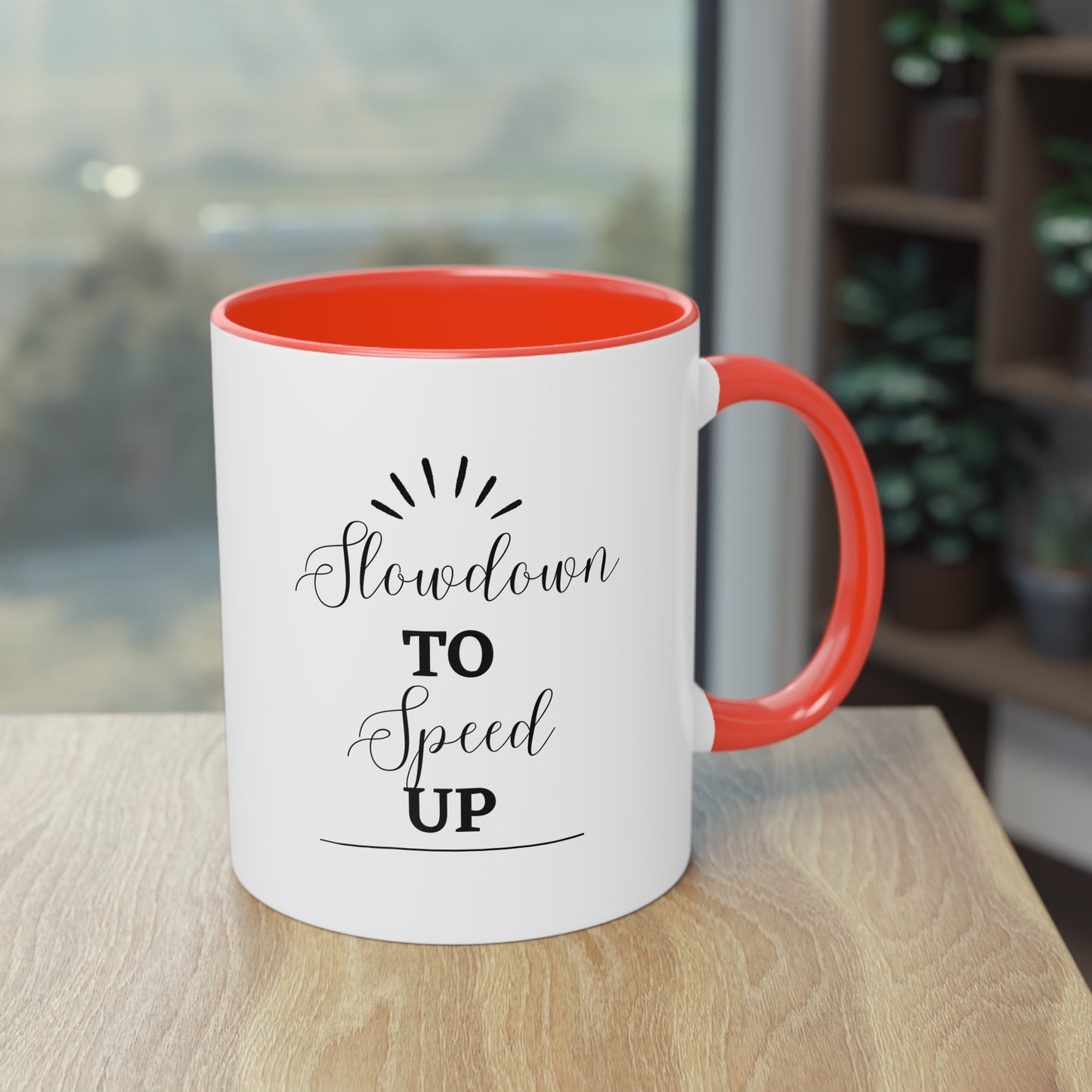 Slowdown to Speed up Ceramic Coffee Mug — Two-Tone 11oz
