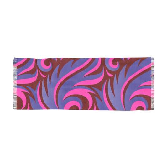 Abstract Swirl Retro Patterned Fashion Scarf