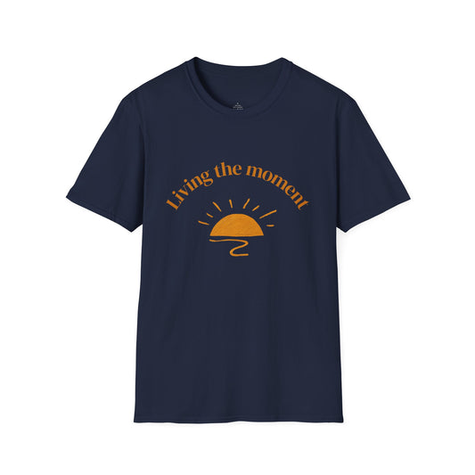 Living the Moment T-Shirt — Sun on the back, Beach Relaxed Tee
