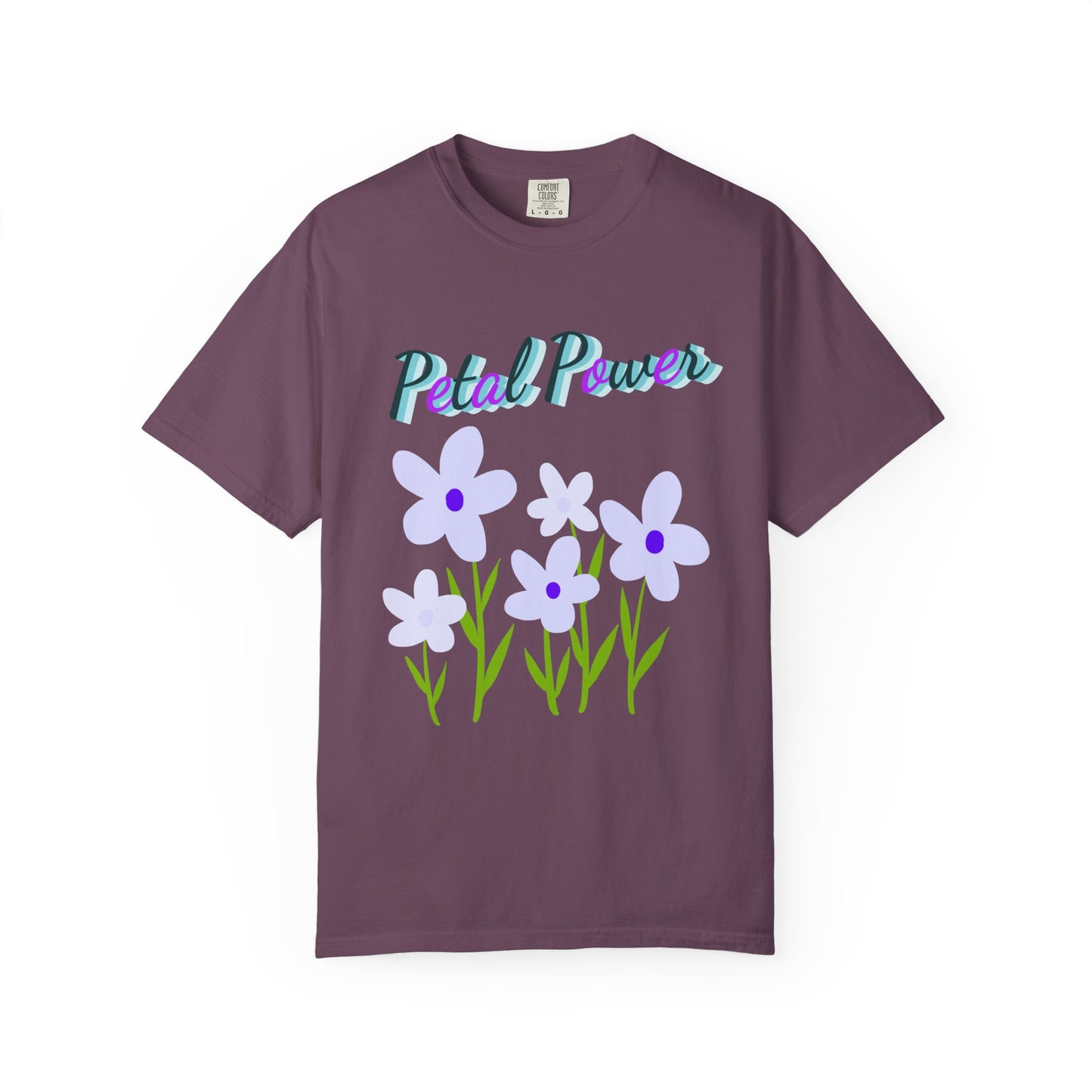 Petal Power T-Shirt β Floral Graphic Tee with Purple Flowers