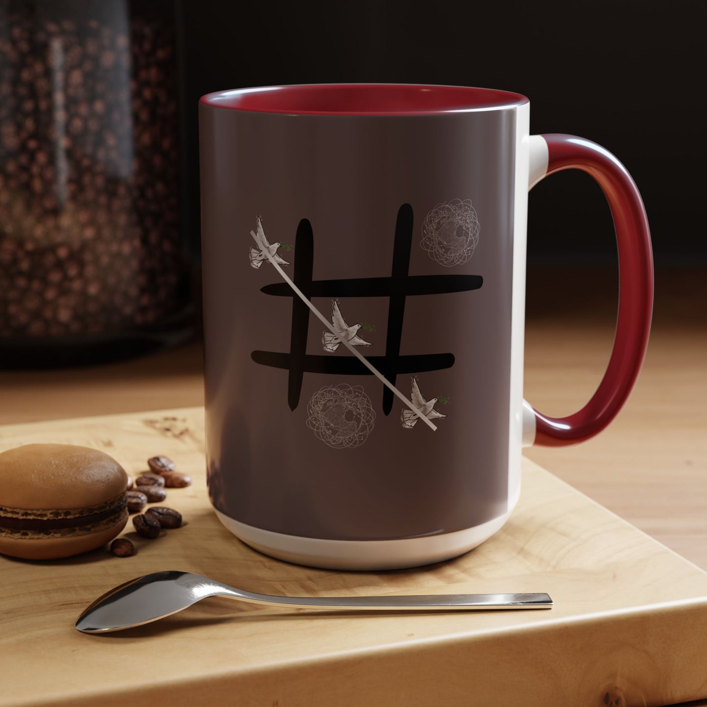 Peace Wins Ceramic Coffee Cup Peace/War design (11/15oz)
