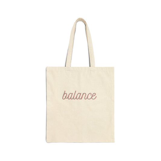 Balance Canvas Tote Bag - Minimalist Eco-Friendly Grocery & Everyday Shopper