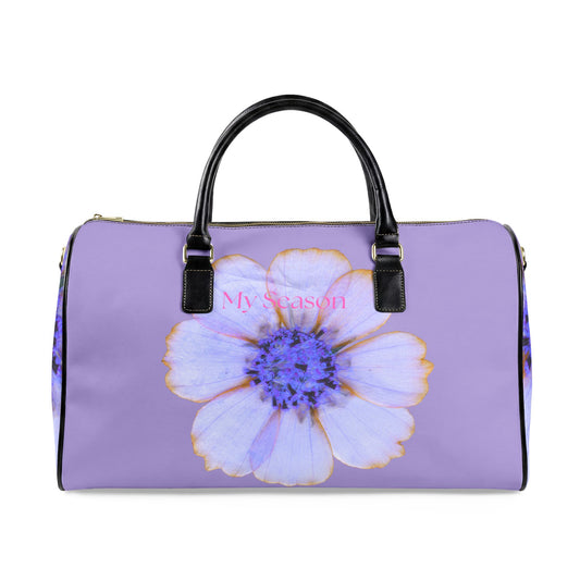 Lavender Floral Leather Travel Bag –Duffel