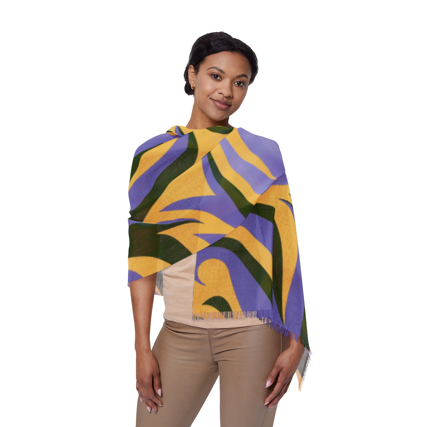Purple Swirl , Gold Decorative Fashion Scarf