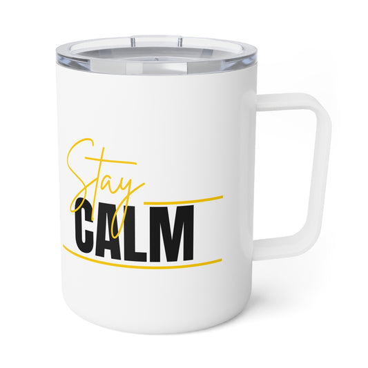 Stay Calm Travel Tumbler with Lid - Insulated Coffee Mug (10 oz.)
