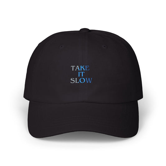 Take It Slow Relaxed White Baseball Hat