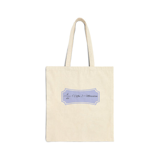 Canvas Tote Bag with Lavender Label Design – 'Coffee & Motivation' Everyday Market Tote