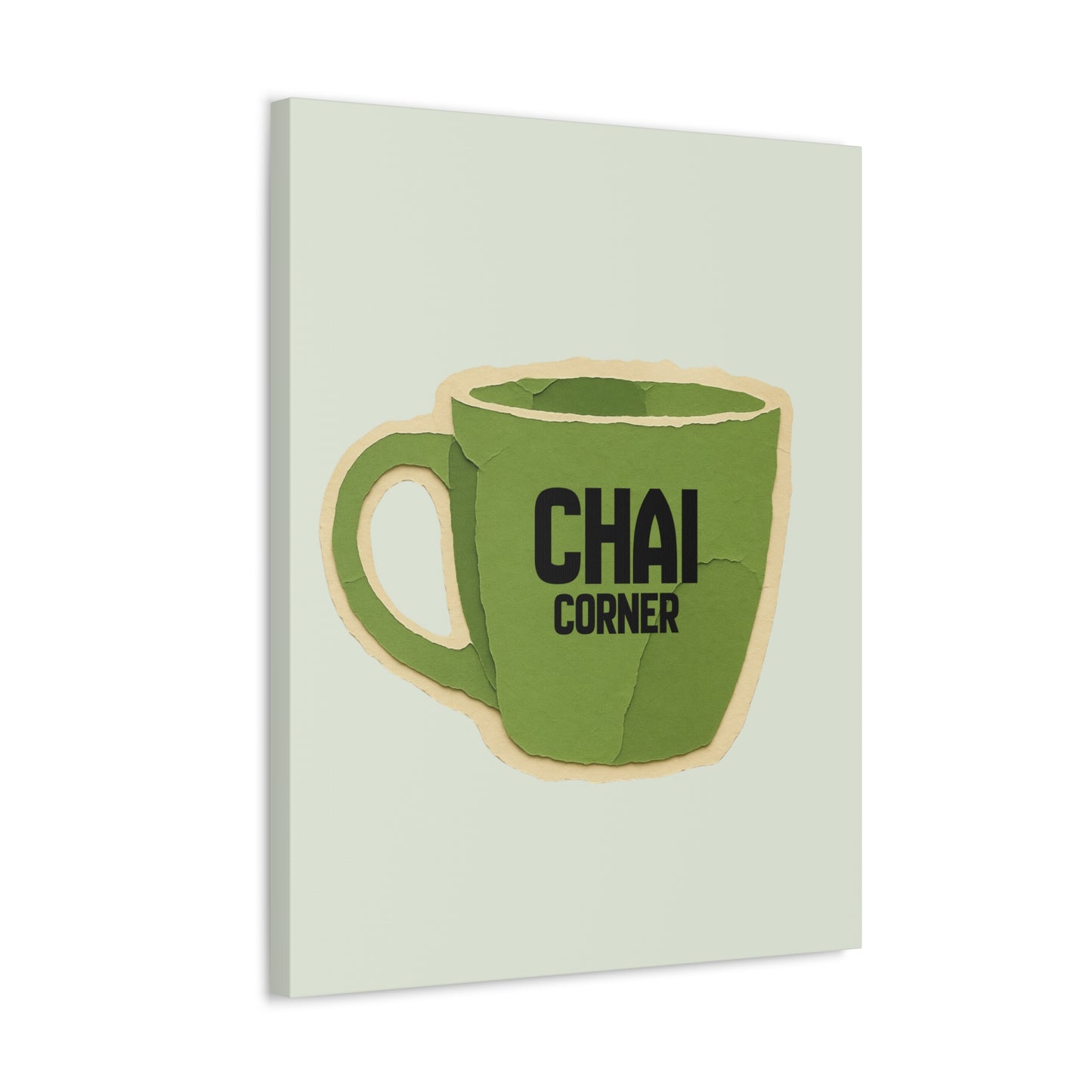 Chai Corner Canvas Art Green Wall Decor