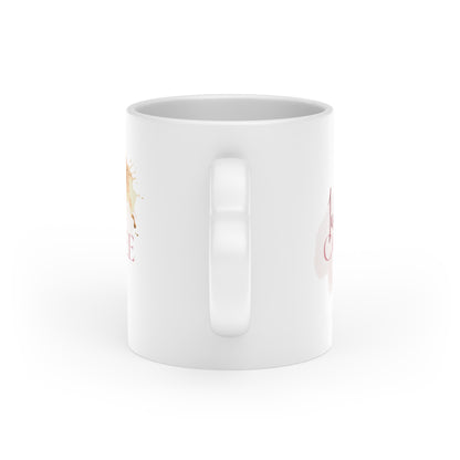 Heart-Shaped Romantic Watercolor "Infinity Coffee" Quote Gift Mug (11 oz)