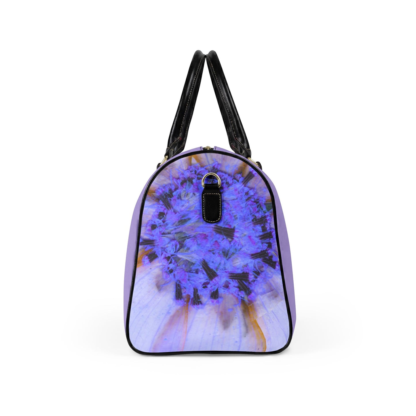 Lavender Floral Leather Travel Bag –Duffel