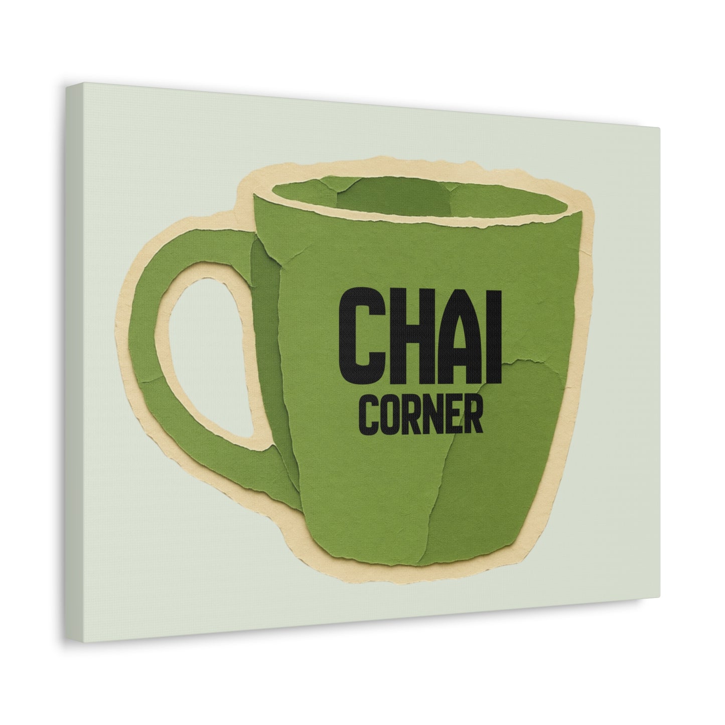 Chai Corner Canvas Art Green Wall Decor