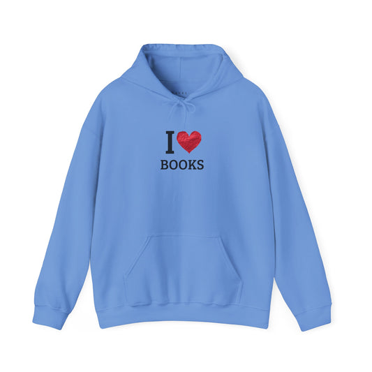 I  Love Books Hoodie — Cozy Reading Sweatshirt for Book Lovers