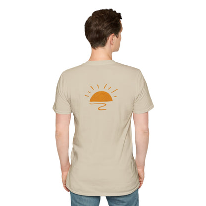 Living the Moment T-Shirt — Sun on the back, Beach Relaxed Tee