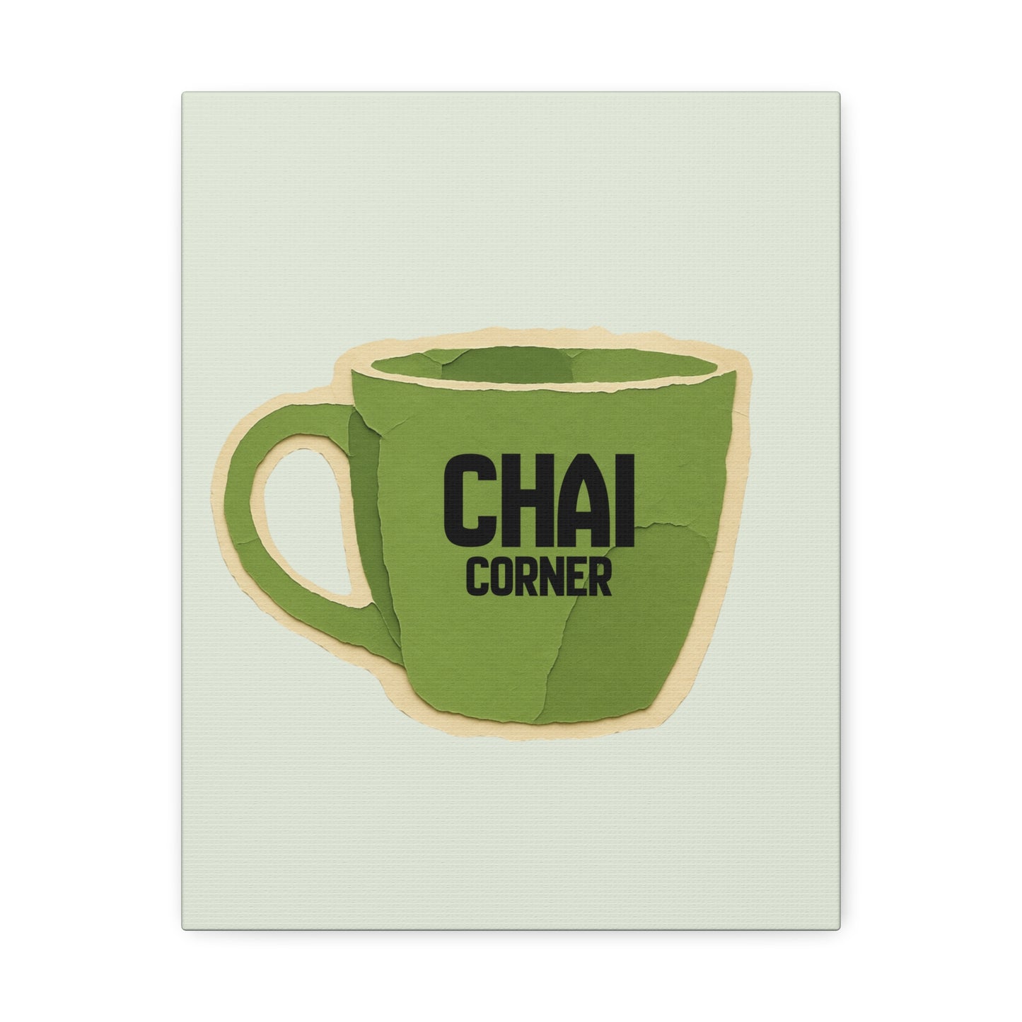 Chai Corner Canvas Art Green Wall Decor
