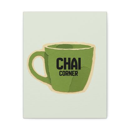 Chai Corner Canvas Art Green Wall Decor