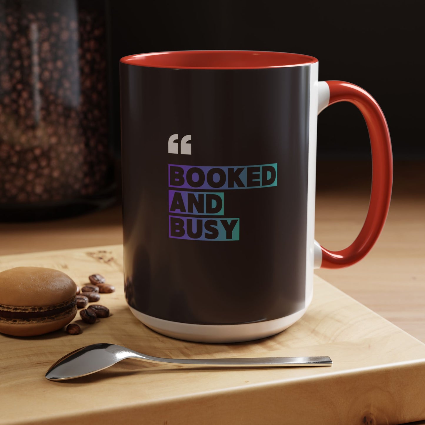 Booked and Busy Accent Coffee Mug — 11/15oz