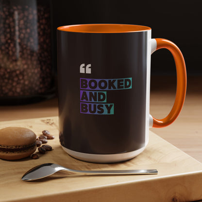 Booked and Busy Accent Coffee Mug — 11/15oz