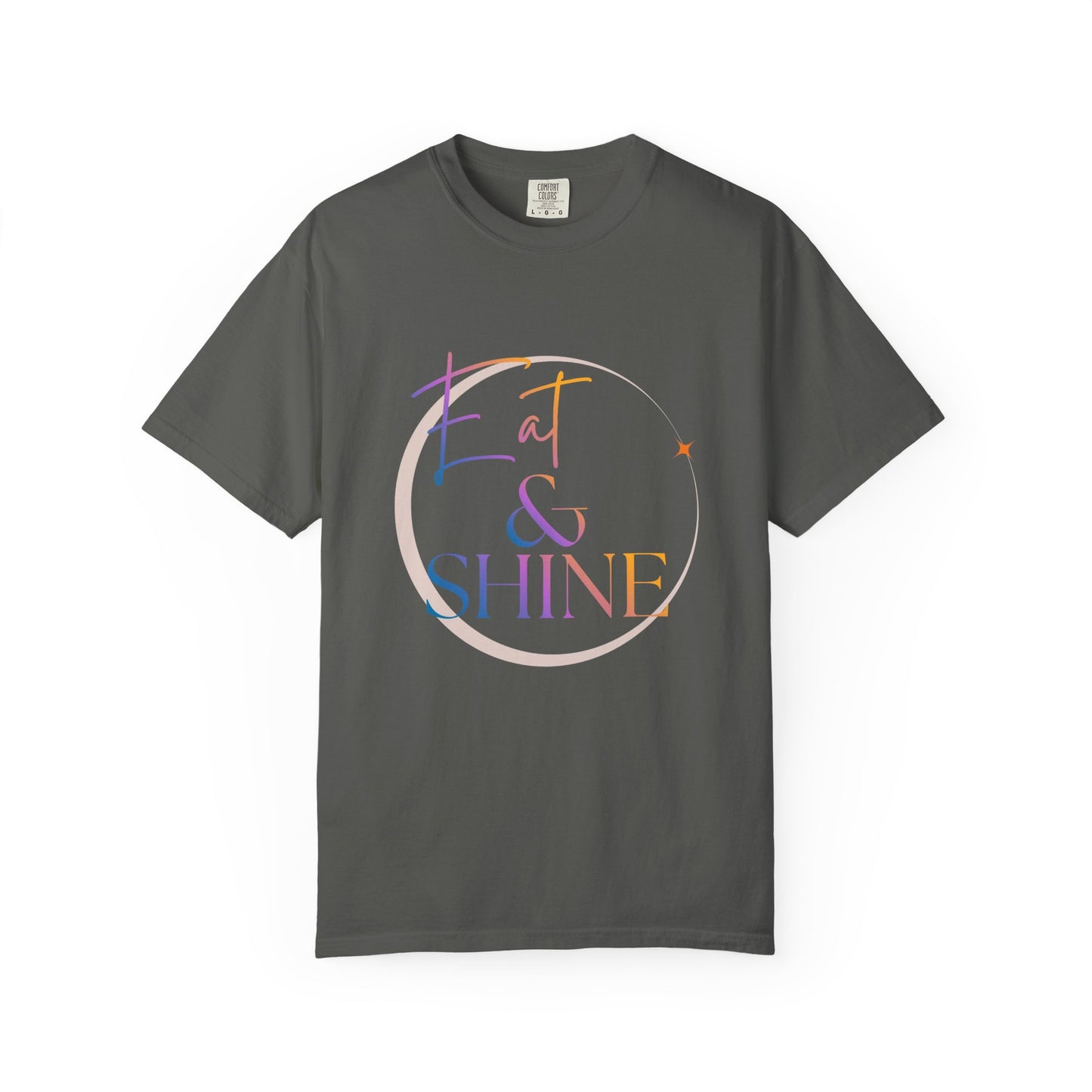 Eat & Shine T-Shirt — Minimal Gold Script Graphic Tee
