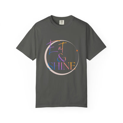 Eat & Shine T-Shirt — Minimal Gold Script Graphic Tee