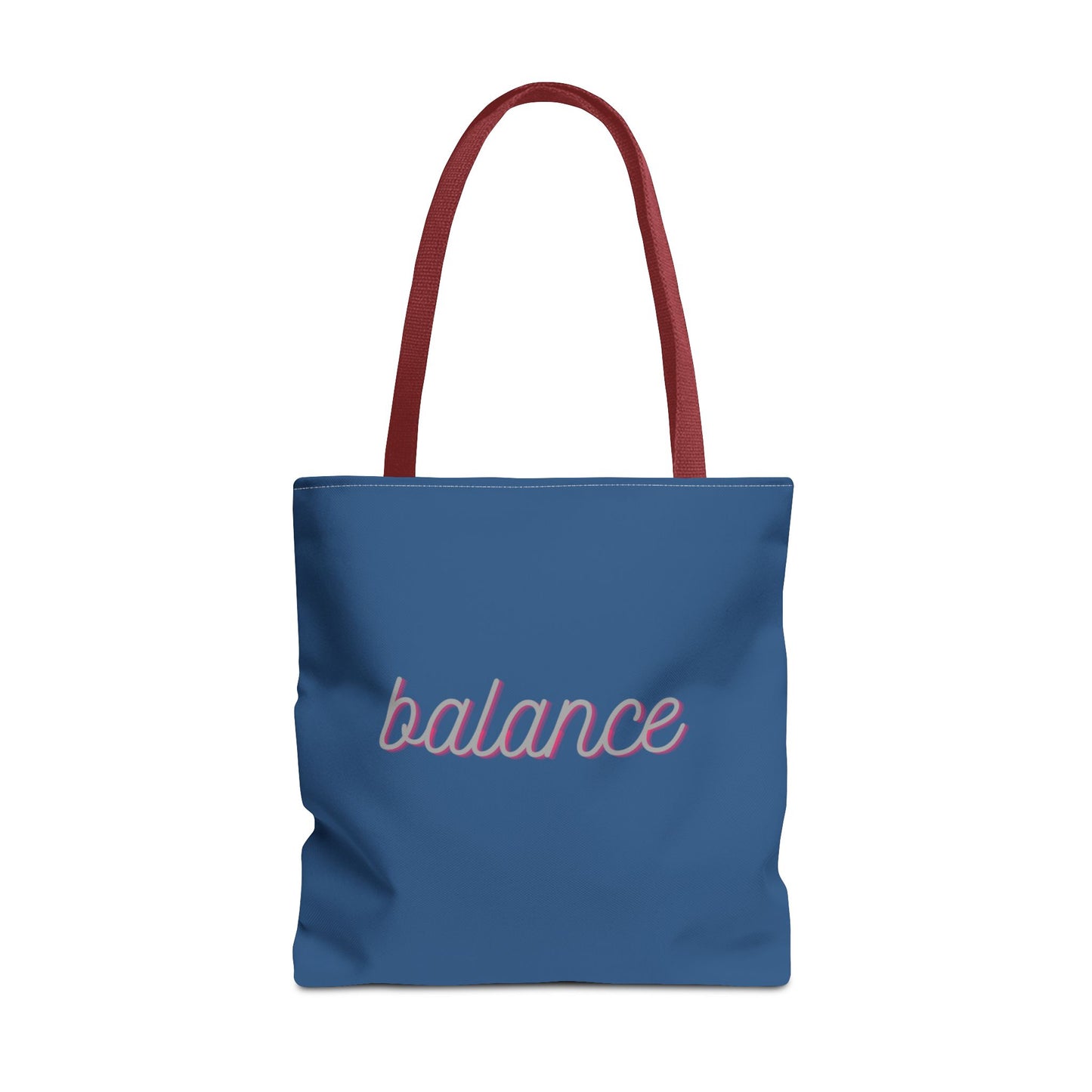 Blue Script ‘balance’ Canvas Tote for Everyday Mindfulness