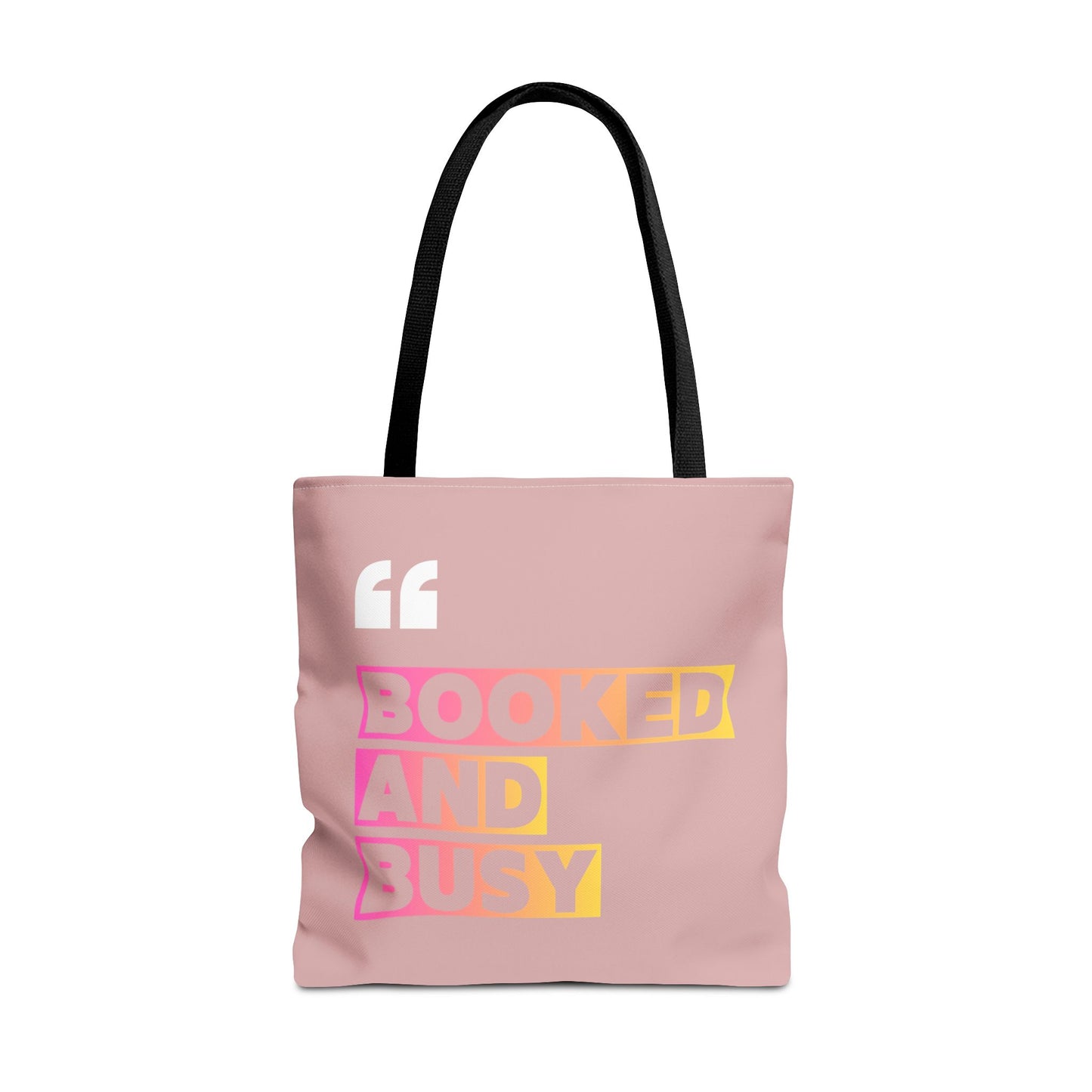 Booked and Busy Pink Tote Bag Cute Quote Book Lover Carryall