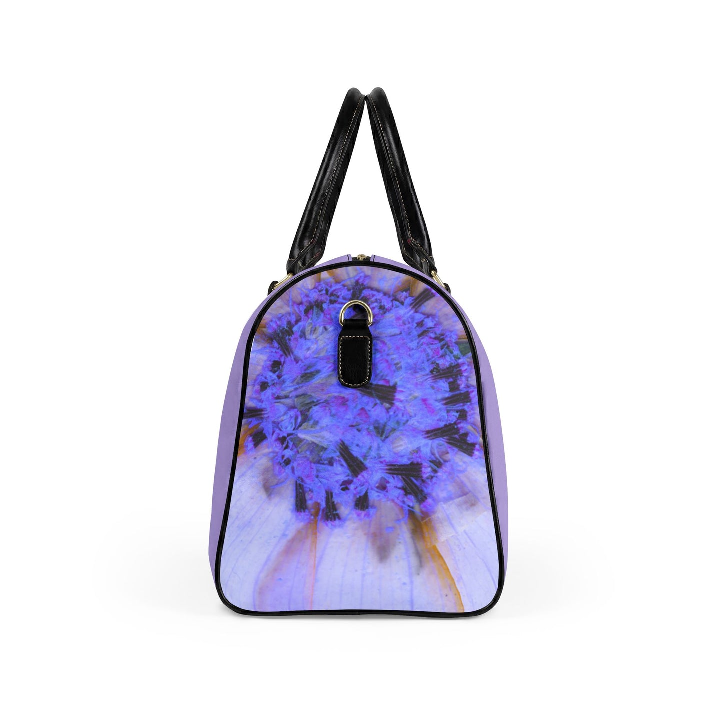 Lavender Floral Leather Travel Bag –Duffel