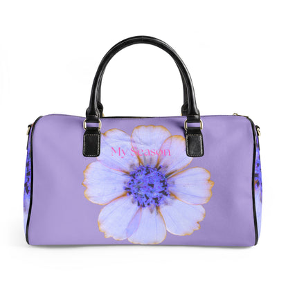 Lavender Floral Leather Travel Bag –Duffel
