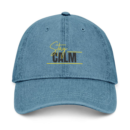 Stay Calm Embroidered Denim Hat