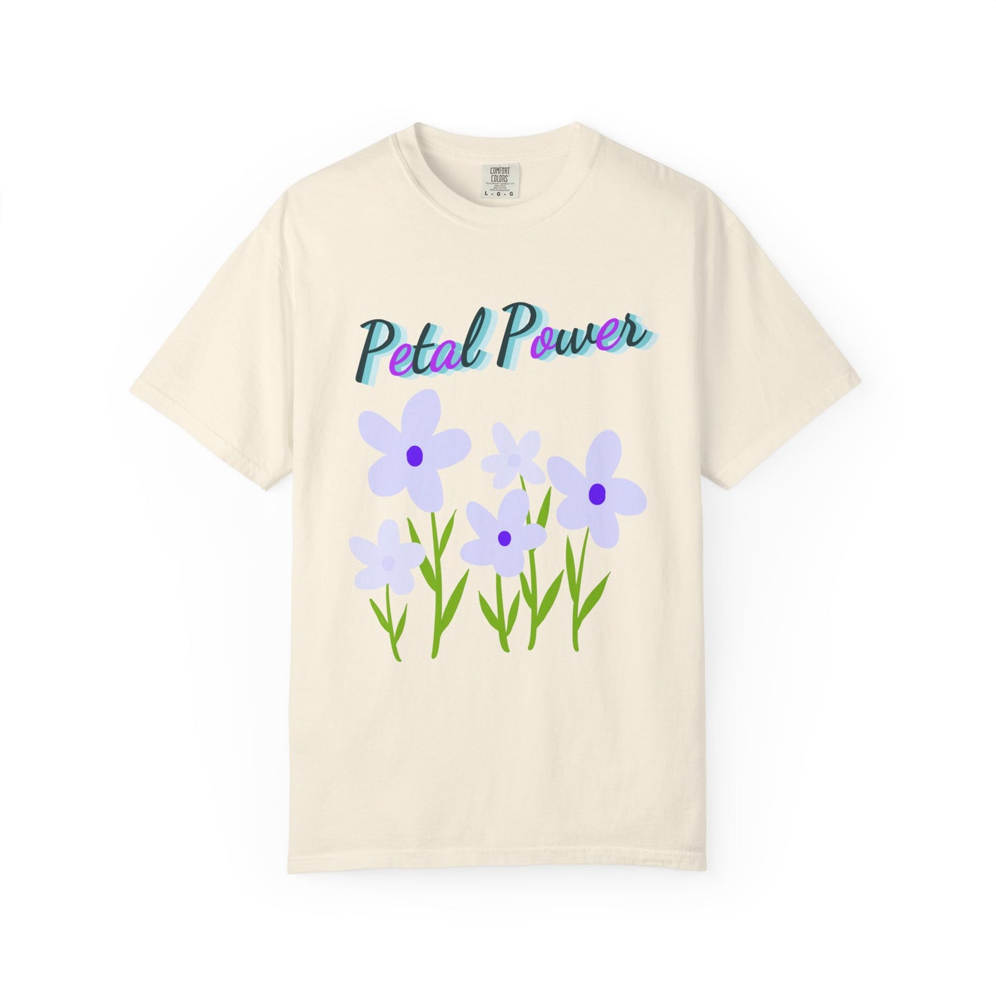 Petal Power T-Shirt — Floral Graphic Tee with Purple Flowers