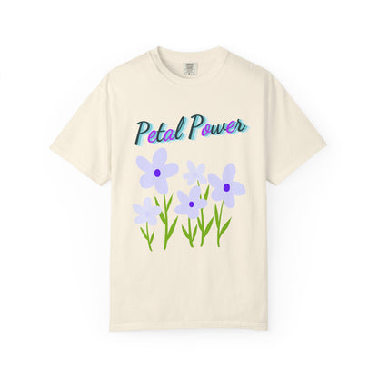 Petal Power T-Shirt — Floral Graphic Tee with Purple Flowers