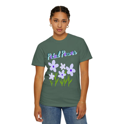 Petal Power T-Shirt — Floral Graphic Tee with Purple Flowers