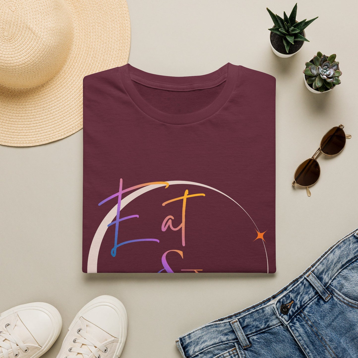Eat & Shine Pastel Sunrise Inspirational T-Shirt
