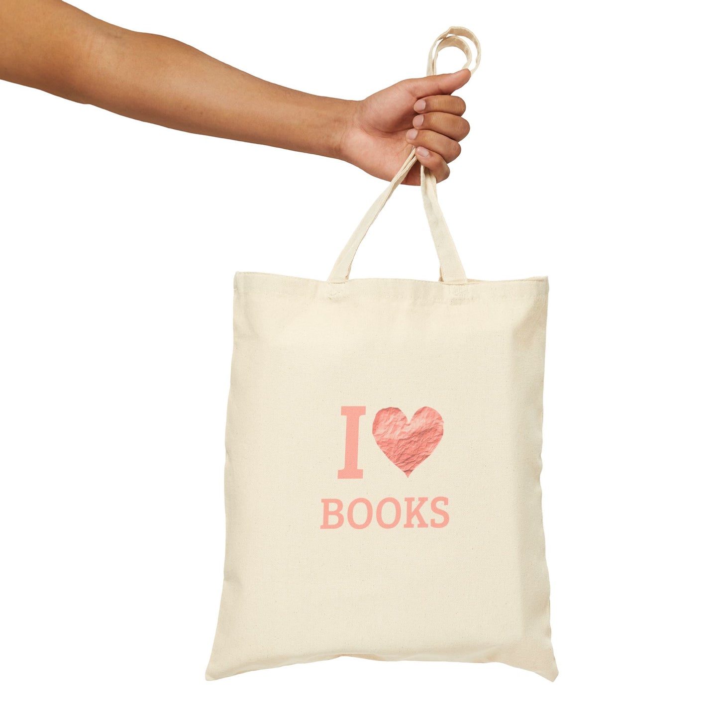I  Love Books Canvas Tote Bag — Cute Book Lover & Library Tote