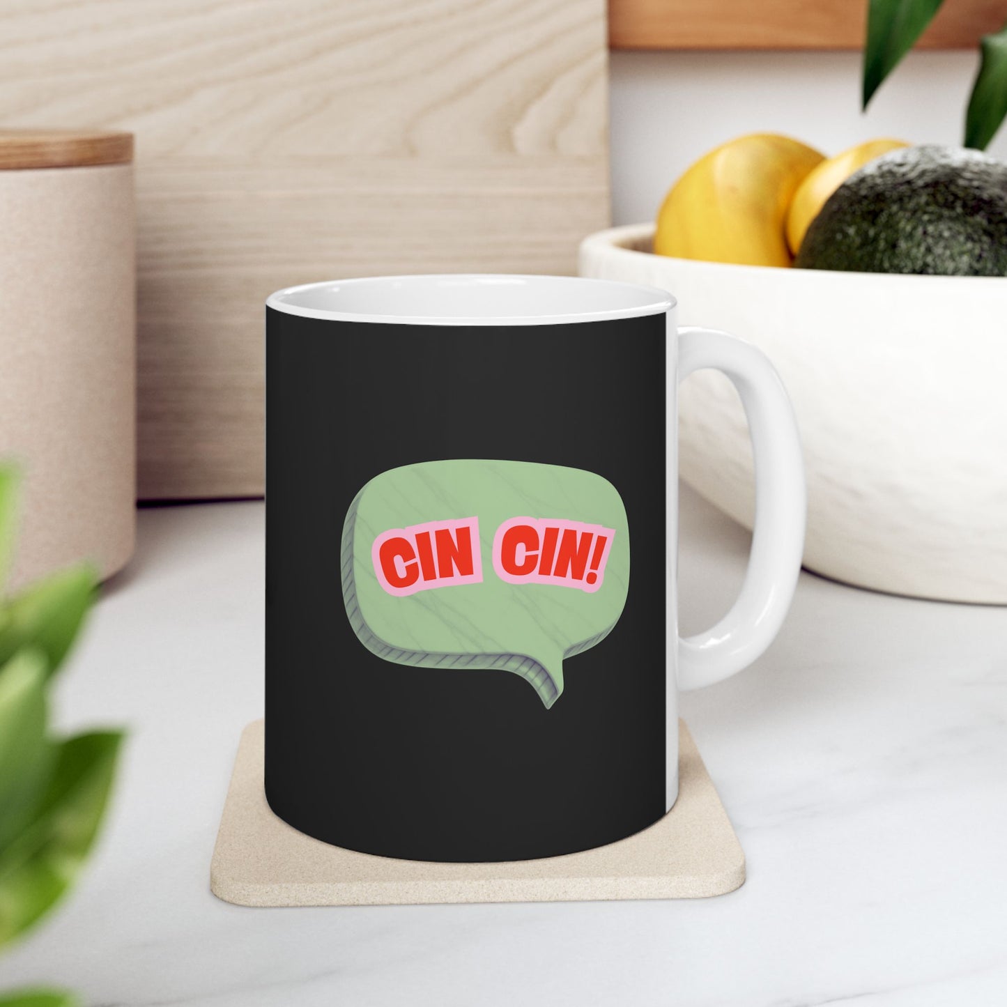 Cin Cin! Retro Bubble Ceramic Mug – 11oz & 15oz