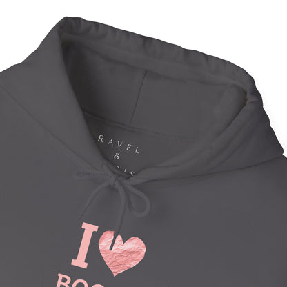 I  Love Books Hoodie — Pink Heart Book Lover Pullover