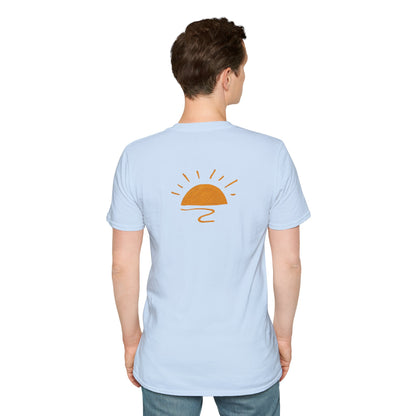 Living the Moment T-Shirt — Sun on the back, Beach Relaxed Tee