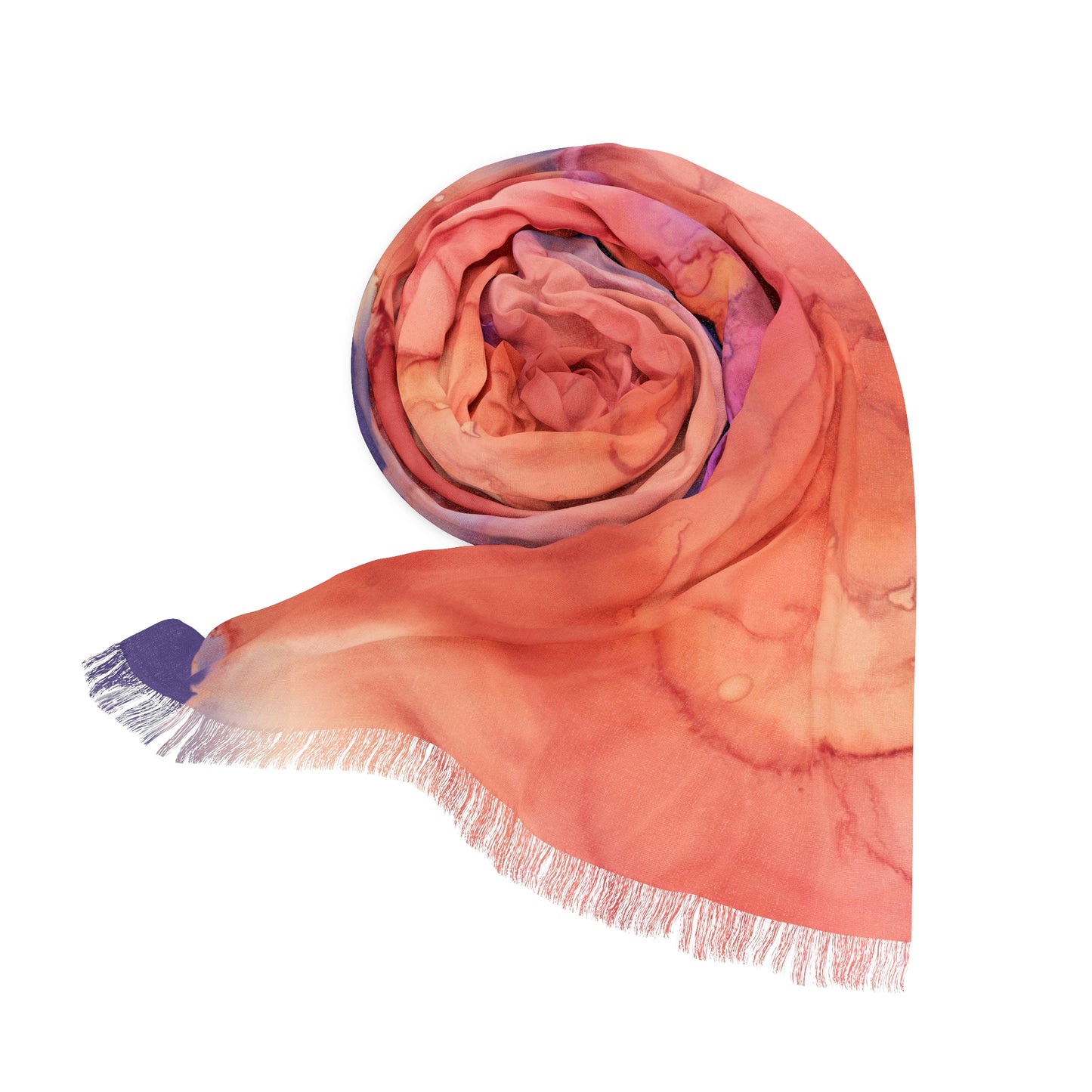 Peach & Lavender Abstract Wrap Scarf